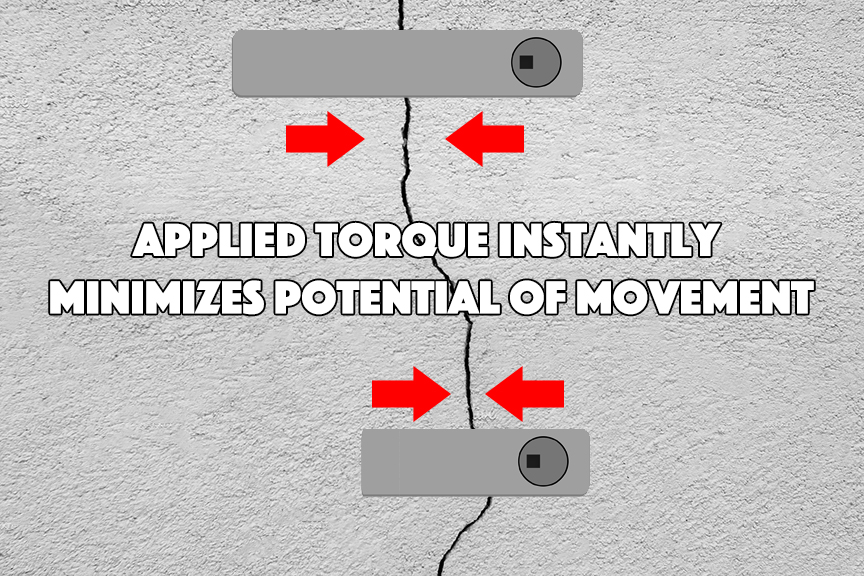 Fixing structural cracks - Retaining Wall Crack With Applied Torque - Fixing Cracks In A Cement Floor