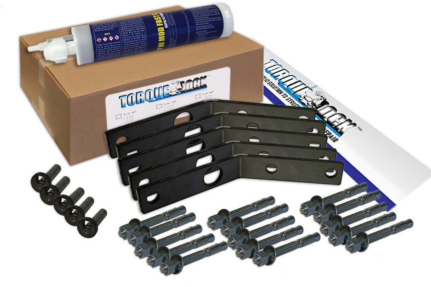 The TLR-45 Torque Lock Staple Kit. Used for repairing up to 5 feet of structural cracking in corners of concrete, gunite or solid cement structures. For pools, fountains, sea walls, foundations and more.