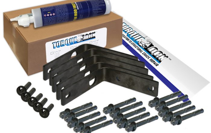 The TLR-90 Torque Lock Staple Kit. Used for repairing up to 5 feet of structural cracking in corners of concrete, gunite or solid cement structures. For pools, fountains, sea walls, foundations and more.