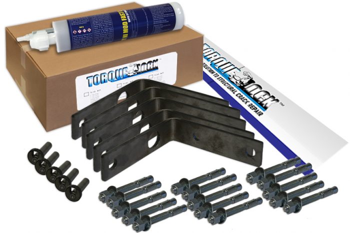 The TLR-90 Torque Lock Staple Kit. Used for repairing up to 5 feet of structural cracking in corners of concrete, gunite or solid cement structures. For pools, fountains, sea walls, foundations and more.
